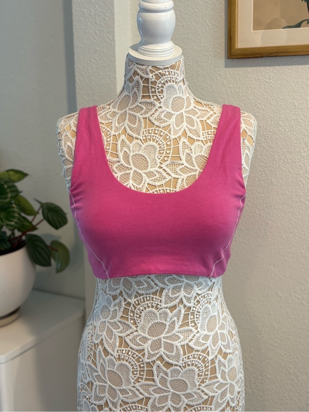 PINK Sports Bra Hot Pink Crop Top size XL